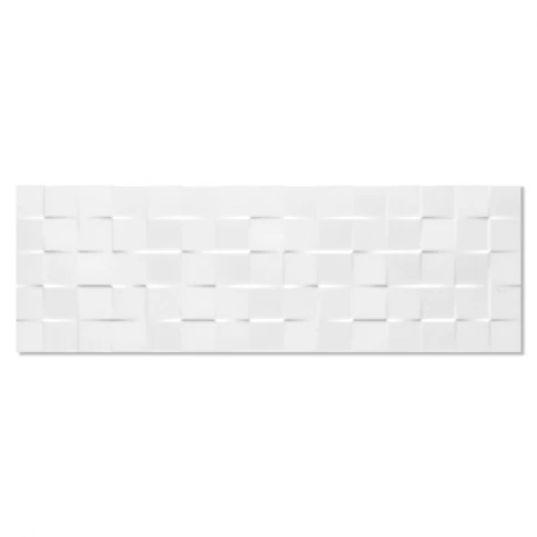 Kakel Sun Cubic Vit Blank-Relief  25x75 cm